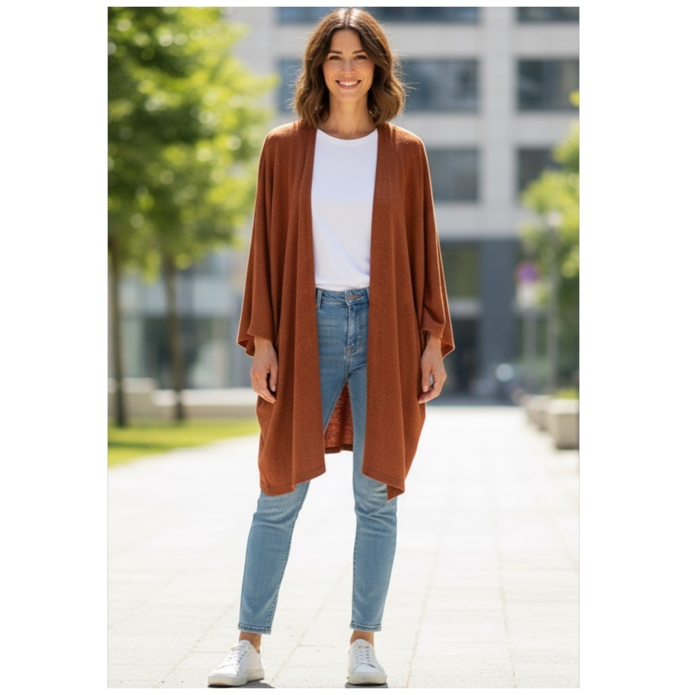 Rust Open Front Cardigan L